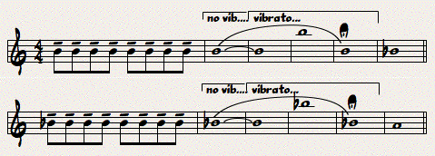 Vibrato & articulation long note exercise