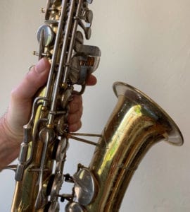 Holding a Saxophone